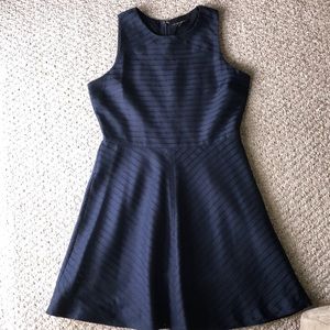 Banana Republic navy striped flit and flare dress